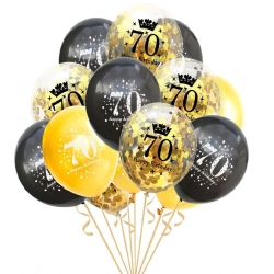 Zestaw balonów lateksowych na 70 urodziny-mix-6 szt.
