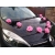 Dekoracja auta ślub różowe kwiaty -Komplet